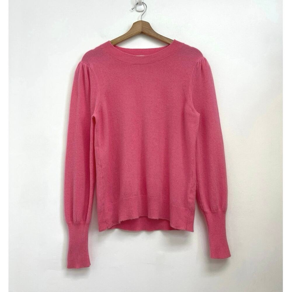 Veronica Beard 100% Cashmere Puff Sleeve Crew Neck Soft Luxury Sweater - Medium